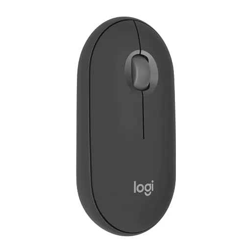 Logitech Mouse Pebble M350s Wireless Bluetooth - Sottile e Portatile - Clic Discreti - Compatibile con Windows, macOS, iPadOS, Android, Chrome OS