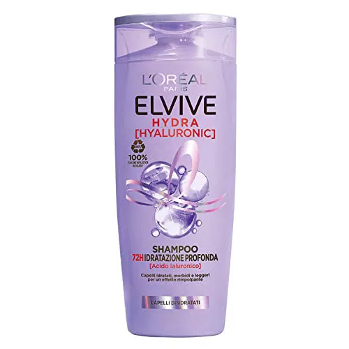 L'Oréal Paris Elvive Shampoo Hydra Hyaluronic, 72H Idratazione Profonda