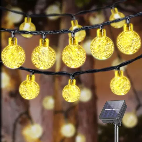 LQWELL Catena di Luci Solari per Esterni a Energia Solare con 40 LED e 8 Modalità IP65