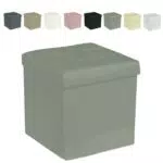 Pouf Contenitore Quadrato in Ecopelle Trapuntato - Misura 38x38cm