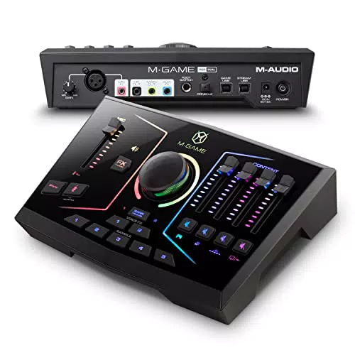 M-GAME RGB Dual: Interfaccia Mixer Audio USB per Streaming e Gaming con Ingresso Mic XLR e Luci RGB