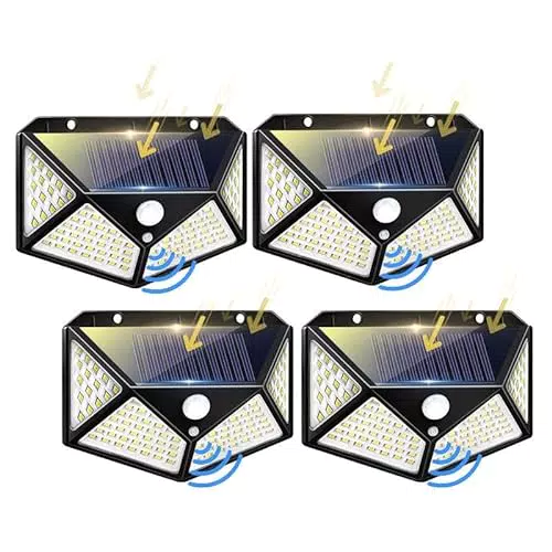 Luci Solari Esterno a LED con Sensore di Movimento - Ideali per Giardino e Garage