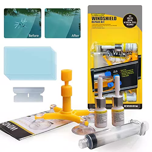 Manelord Kit Riparazione Crepe Vetro per Parabrezza - Siringhe a Pressione
