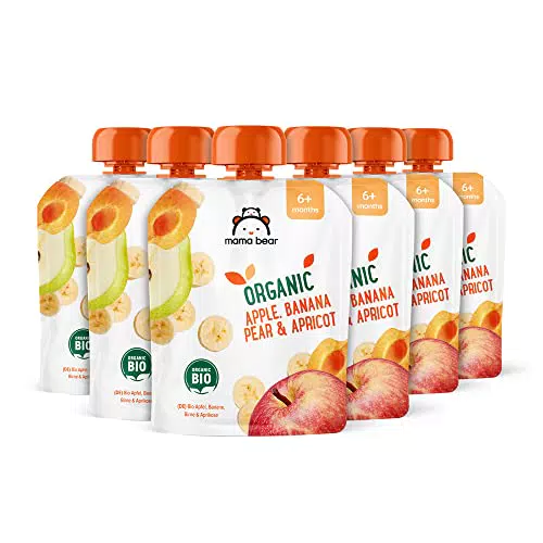 Amazon Mama Bear Puree Biologica di Frutta - Mela, Banana, Pera e Albicocca