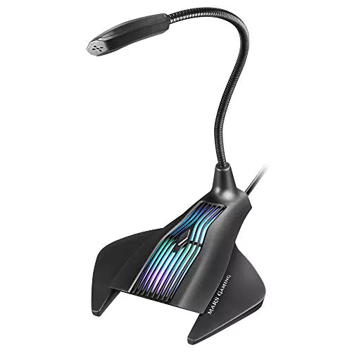 Mars Gaming Microfono Gaming USB RGB Flessibile - Nero