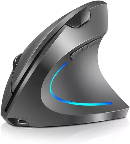 Mouse Verticale Senza Fili Ergonomico Ricaricabile con 4 DPI Regolabili - Compatibile con PC e Mac