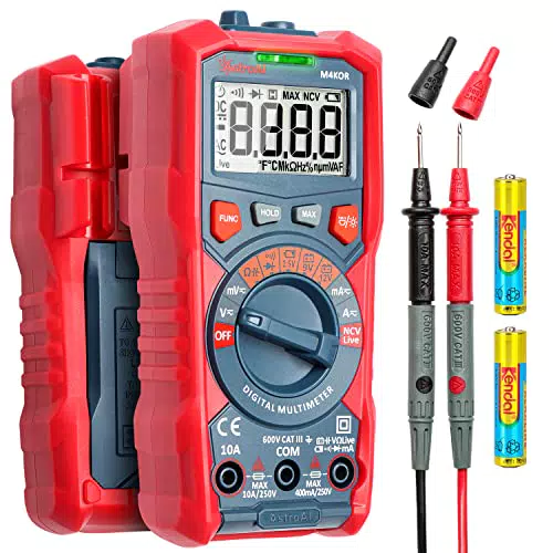 AstroAI Multimetro Digitale Professionale TRMS 4000 Conta NCV Tensione Corrente CC CA - Tester Digitale Portatile