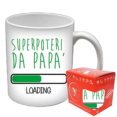 Tazza Standard Ceramica Personalizzata per Papà con Superpoteri