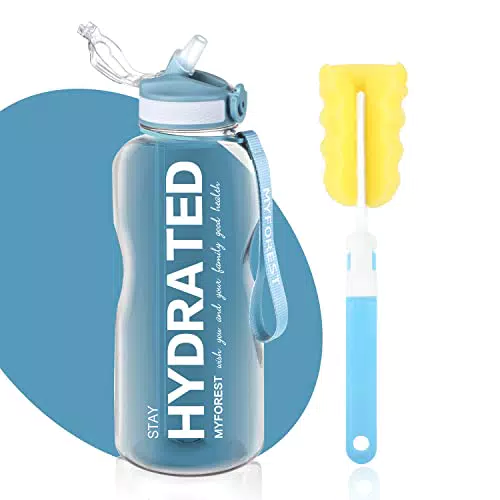 Borraccia d'Acqua MYFOREST Motivazionale da 2200ml, a Prova di Caduta, Senza BPA - Lavabile in Lavastoviglie