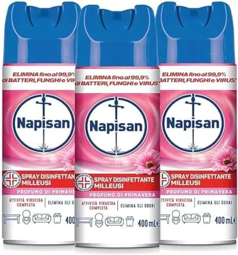 Napisan Spray Disinfettante per Tessuti e Superfici - Fragranza Profumo Di Primavera