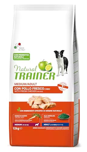 Natural Trainer Medium Cibo per Cani Adulti con Pollo - 12kg