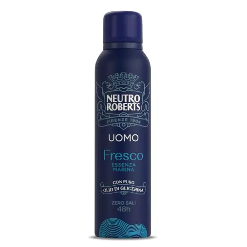 Neutro Roberts Deodorante Spray Uomo Essenza Marina con Antiodore e Zero Sali di Alluminio