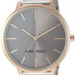 Nine West Orologio da Donna con Bracciale a Maglie e Quadrante a Raggi di Sole