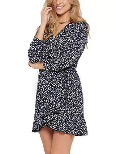 Only - Vestito corto avvolgente a maniche lunghe da donna