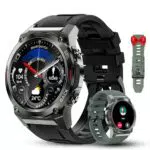 OUKITEL Smartwatch Uomo - Touch Screen HD 1.43, Monitor Fitness SpO2/Sonno/Cardio, IP68, Bluetooth, iOS e Android