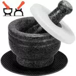 Set Mortaio e Pestello in Granito Naturale - Utensile Cucina 2 in 1