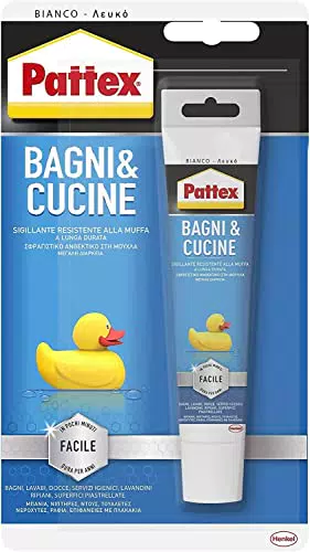 Pattex Sigillante per Bagni e Cucine, Resistente alla Muffa, Impermeabile