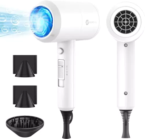 Slopehill Phon Ionico Professionale con Motore AC 1800w e 3 Impostazioni di Temperatura