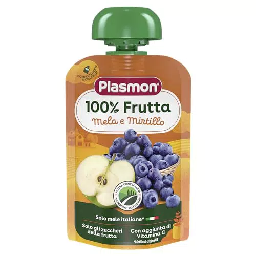 Plasmon Mela e Mirtillo 100% Frutta con Vitamina C