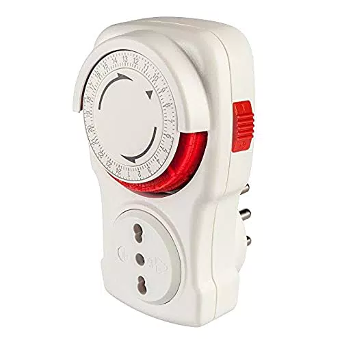 Programmatore Timer Giornaliero Poly Pool PP1408 con Spina e Presa Bivalente