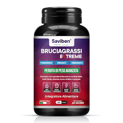 Integratore Brucia Grassi Termogenico Drenante Forte - Pillole Dimagranti Efficaci - Made in Italy