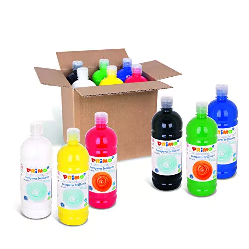 Tempere Lavabili per Bambini PRIMO - Set da 6 Colori con Dosatore