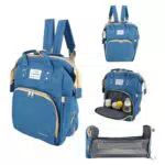 Zaino per Bambini con Passeggino e Pannolini - Ideale anche come Borsa Trasporto - Blu