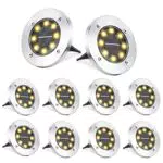 Qedertek Faretti Solari da Giardino a LED per Esterni - Luce Bianco Caldo IP65 Impermeabile