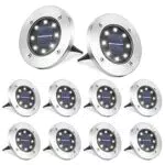 Qedertek Faretti Solari LED per Giardino Esterno - Luce Bianca IP65 Impermeabile