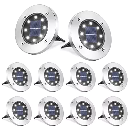 Qedertek Faretti Solari LED per Giardino Esterno - Luce Bianca IP65 Impermeabile