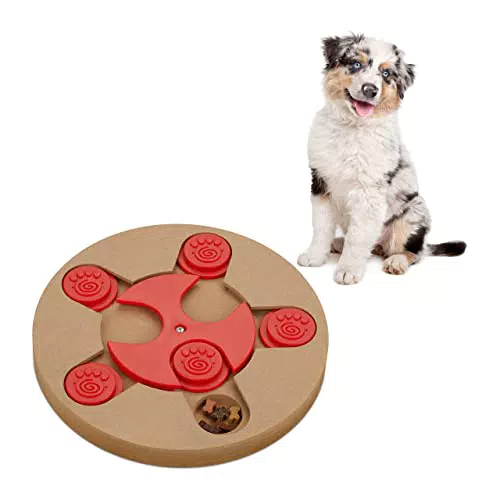 Relaxdays Gioco Interattivo per Cani e Gatti, Dog Puzzle in Legno MDF