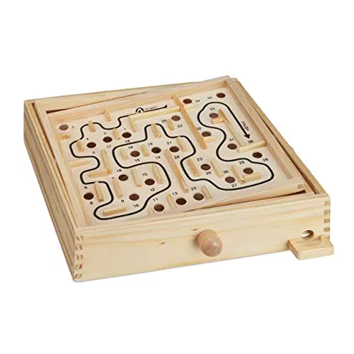 Relaxdays Labirinto Gioco in Legno Giochi di Abilità per Bambini