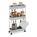 Mobile Salvaspazio Relaxdays con Ruote e 3 Ripiani per Bagno e Cucina