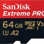 SanDisk Extreme PRO 64GB microSDXC + adattatore SD + RescuePro Deluxe - Velocità fino a 200 MB/s