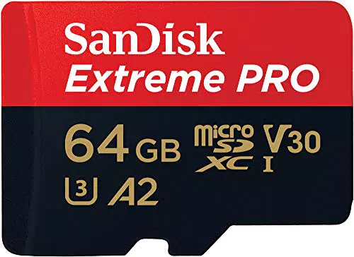 SanDisk Extreme PRO 64GB microSDXC + adattatore SD + RescuePro Deluxe - Velocità fino a 200 MB/s