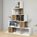 Scaffale Libreria a 5 Ripiani Mobile a Terra - 131 x 120 x 22 cm