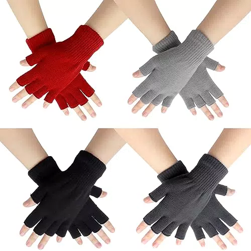 Guanti Senza Dita Touch Screen Invernali Unisex in Fibra Acrilica - Ideali per Sport e Lavoro