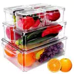 Organizer Frigorifero Trasparente con Coperchio - Ideale per Cucina e Dispensa