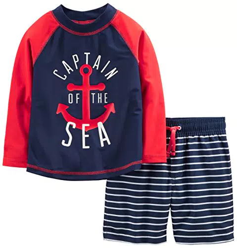Carter's Simple Joys Swimsuit Trunk and Rashguard Set