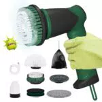 Spazzola di Pulizia Elettrica Ricaricabile con 7 Accessori e LED - 2 Modalità per Casa e Auto