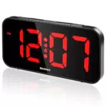 Sveglia Digitale da Comodino con LED Orologio 12/24H e Allarme Snooze