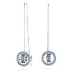Orecchini Pendenti Swarovski con Cerchi Intrecciati e Cristalli Pavé a Taglio Rotondo
