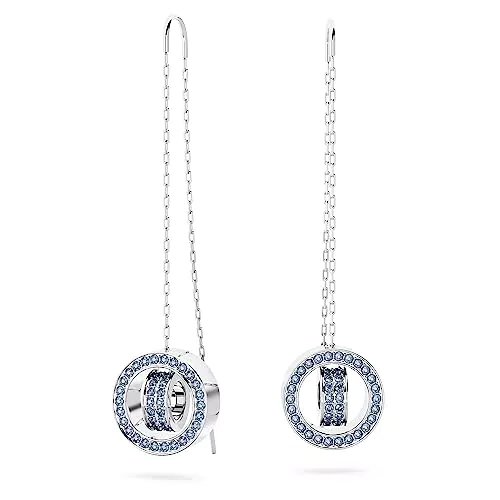 Orecchini Pendenti Swarovski con Cerchi Intrecciati e Cristalli Pavé a Taglio Rotondo