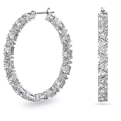 Swarovski Orecchini a cerchio Ortyx, Zirconi Swarovski taglio triangolo