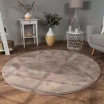 Tappeto Salotto Moderno Pelliccia Morbido Pelo Lungo Shaggy Lavabile Ø 120 cm Tondo