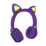 Techmade Cuffie Bluetooth con Orecchio di Gatto e LED con Microfono