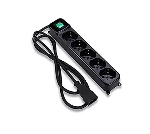 Tecnoware Multipresa con Protezione di Sicurezza e 5 Prese Schuko 10/16 A
