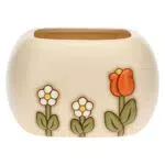 THUN Cachepot in Ceramica Decorata a Mano con Iconica Decorazione Floreale, Linea Happy Country