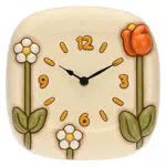 THUN Orologio Da Parete in Ceramica Decorata a Mano con Decorazione Floreale Iconica