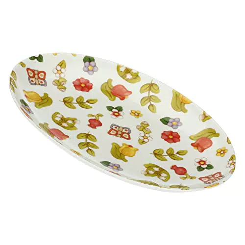 THUN Piatto Ovale Porcellana Motivi Floreali Linea Happy Country